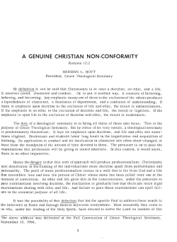 Herman A. Hoyt, "A Genuine Christian Non