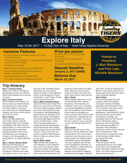 Explore Italy - East Texas Baptist University