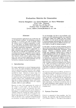 Evaluation Metrics for Generation - Association for Computational