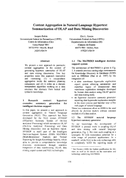 Content aggregation in natural language hypertext summarization of