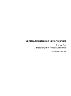 Carbon Amelioration in Horticulture