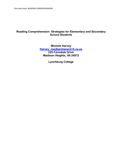 Reading Comprehension: Strategies for Elementary and Secondary