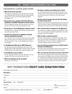 Brick Donation Form - NVC Foundation Japanese American