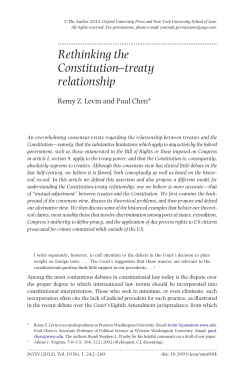 Rethinking the Constitution&ndash;treaty relationship