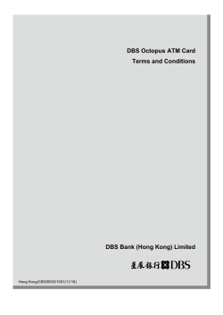 DBS Octopus ATM Card Terms and Conditions DBS Bank (Hong