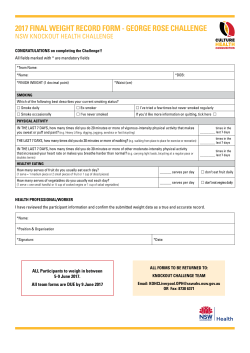 2017 FINAL WEIGHT RECORD FORM