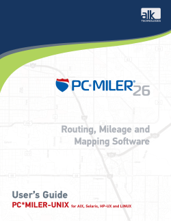 User`s Guide Routing, Mileage and Mapping So ware