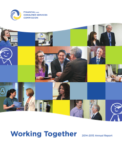 Annual Report 2014-2015, Financial and Consumer Services