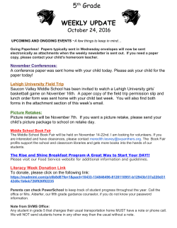 October 24 - Saucon Valley School District