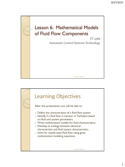 Lesson 6: Mathematical Models of Fluid Flow Components