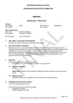 Minutes for Resources and Estates Committee