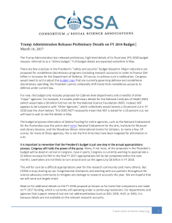 1 The Trump Administration has released preliminary, high