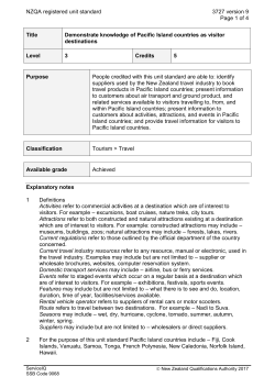 3727 Demonstrate knowledge of Pacific Island countries as visitor