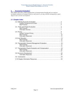3. Economic Evaluation 3.1 Chapter Index