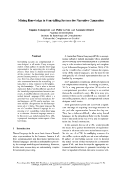 Mining Knowledge in Storytelling Systems for Narrative Generation