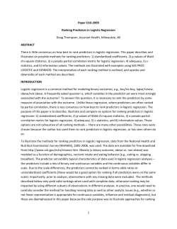Ranking Predictors in Logistic Regression
