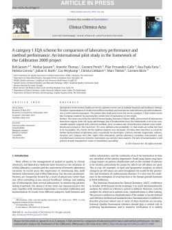 A category 1 EQA scheme for comparison of laboratory performance