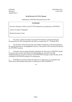 Page 1 WWNWS WWNWS2/4/5A Meeting 2 2 June 2010 Agenda