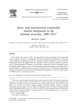 Intra- and international commodity market integration in the