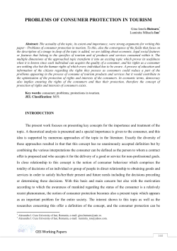 problems of consumer protection in tourism