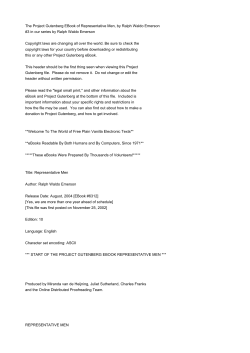 The Project Gutenberg EBook of Representative Men, by Ralph