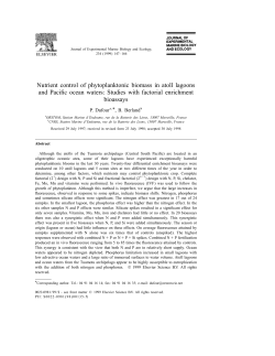 Nutrient control of phytoplanktonic biomass in atoll lagoons