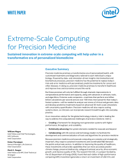 Extreme-Scale Computing for Precision Medicine