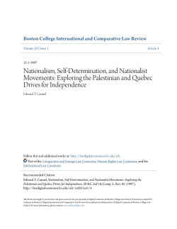 Nationalism, Self-Determination, and Nationalist Movements