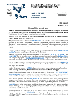 PRESS RELEASE March 17th, 2017 4 Degrees Celsius: Farewell