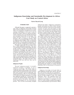 Indigenous Knowledge and Sustainable Development in Africa
