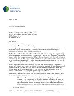 Retaining the Preliminary Inquiry