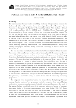 National Museums in Italy: A Matter of Multifaceted Identity