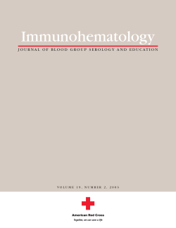 Immunohematology - American Red Cross