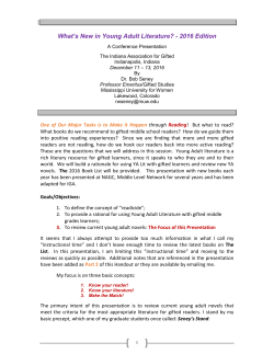 What`s New Handout - Indiana Association for the Gifted