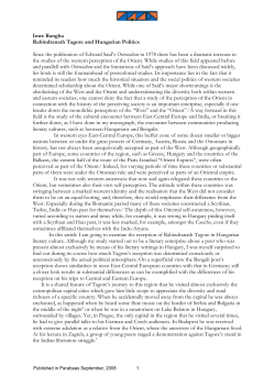 Read Rabindranath Tagore and Hungarian Politics