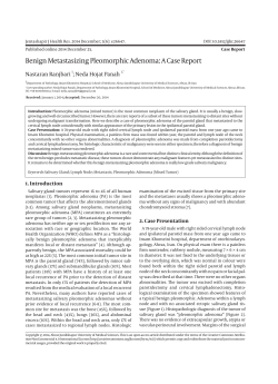 Benign Metastasizing Pleomorphic Adenoma: A Case Report