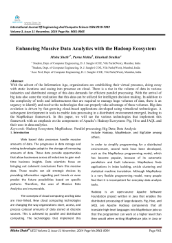 Enhancing Massive Data Analytics with the Hadoop Ecosystem