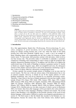 22. BLENDING 1. Introduction 2. Characteristic properties of
