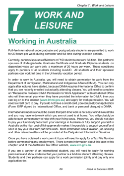 7 work and leisure - The University of Sydney