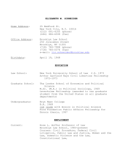 ELIZABETH M. SCHNEIDER Home Address: 25 Bedford St. New