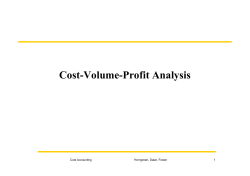 Cost terms, cost purposes and cost-volume