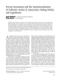 Private Investment and the Institutionalization of