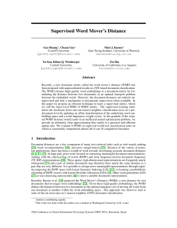 Supervised Word Mover`s Distance