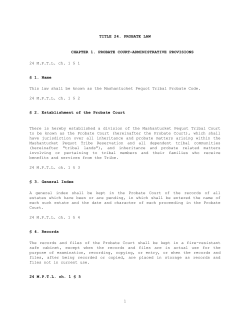 title 24 probate law - Mashantucket Pequot Tribal Laws