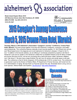 Thursday, March 5, 2015 Alzheimer`s Association