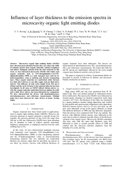 Influence of layer thickness to the emission spectra in