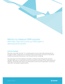 Metrics to measure SAM success