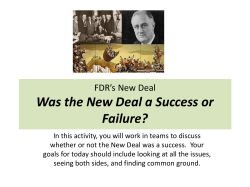 FDR`s New Deal Was the New Deal a Success or Failure?