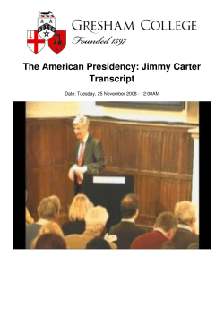 The American Presidency: Jimmy Carter Transcript