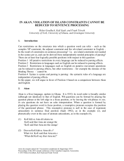 in akan, violation of island constraints cannot be reduced to